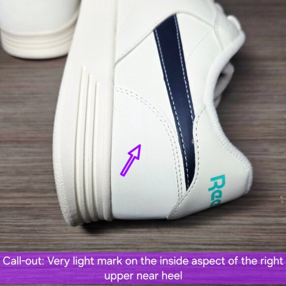 NEW!!! Reebok Court Advance-White,Navy,Teal-Leather, DMX Microbubble: Size 12 main image 11